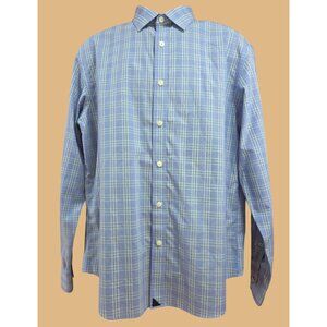Untuckit Blue & Green Plaid Wrinkle-Free Button-Up Shirt Large